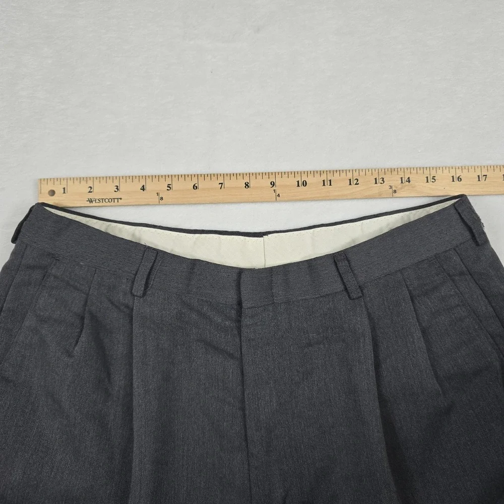 Haggar Mens 36x30 Pleated Dress Pants Charcoal Gray Wrinkle Free Straight Leg